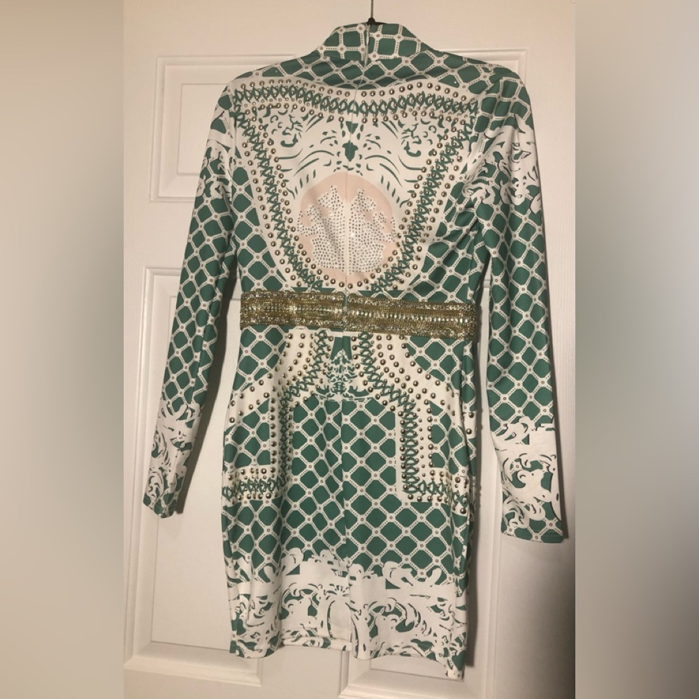 Long sleeve sparkly mini dress